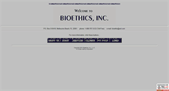 Desktop Screenshot of bioethicsinc.com